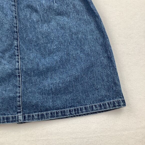 American Eagle Outfitters Denim Mini Skirt Women’s Size 8 Blue Jeans Snap Front - Picture 15 of 15